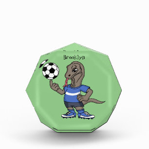 かわいいおもしろいコモドドラゴンの遊サッカー漫画 フォトブロック