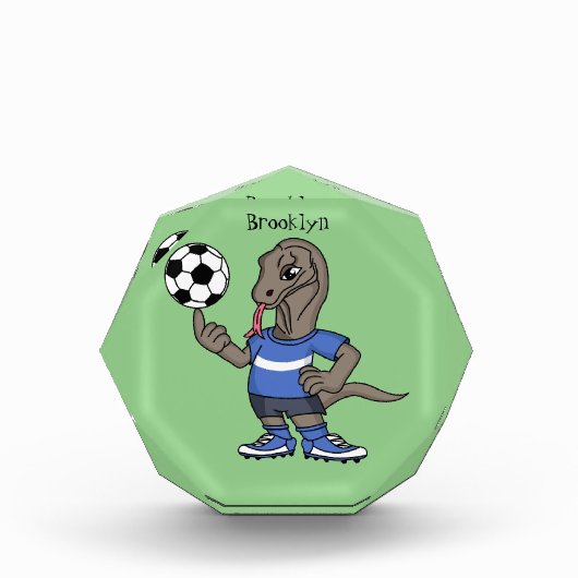 かわいいおもしろいコモドドラゴンの遊サッカー漫画 フォトブロック (正面)