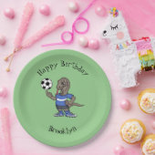 かわいいおもしろいコモドドラゴンの遊サッカー漫画 ペーパープレート (パーティー)