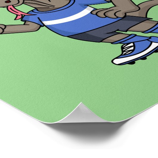 かわいいおもしろいコモドドラゴンの遊サッカー漫画 ポスター (角)