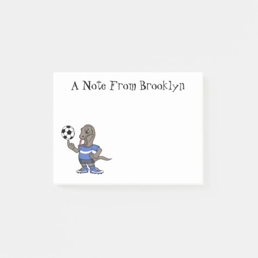 かわいいおもしろいコモドドラゴンの遊サッカー漫画 ポストイット (正面)