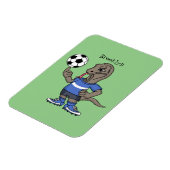 かわいいおもしろいコモドドラゴンの遊サッカー漫画 マグネット (左側)