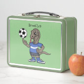 かわいいおもしろいコモドドラゴンの遊サッカー漫画 メタルランチボックス (インサイチュ)