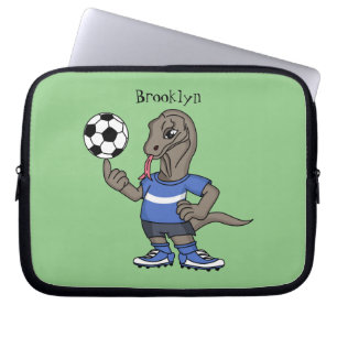 かわいいおもしろいコモドドラゴンの遊サッカー漫画 ラップトップスリーブ