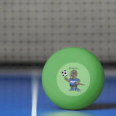 かわいいおもしろいコモドドラゴンの遊サッカー漫画 卓球ボール (ネット)