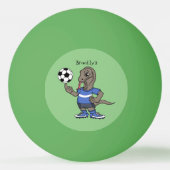 かわいいおもしろいコモドドラゴンの遊サッカー漫画 卓球ボール (裏面)