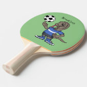 かわいいおもしろいコモドドラゴンの遊サッカー漫画 卓球ラケット (正面アングル)