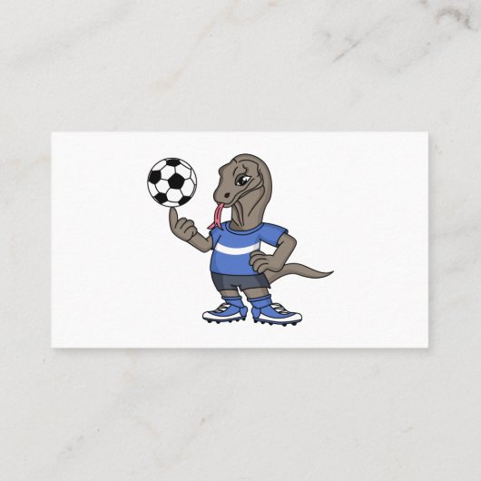 かわいいおもしろいコモドドラゴンの遊サッカー漫画 名刺 (裏面)
