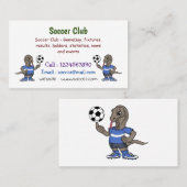 かわいいおもしろいコモドドラゴンの遊サッカー漫画 名刺 (正面/裏面)