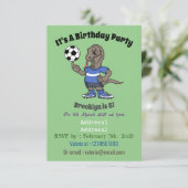 かわいいおもしろいコモドドラゴンの遊サッカー漫画 招待状 (スタンド正面)