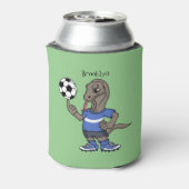 かわいいおもしろいコモドドラゴンの遊サッカー漫画 缶クーラー (缶裏面)