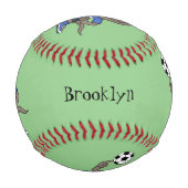 かわいいおもしろいコモドドラゴンの遊サッカー漫画 野球ボール (裏面)