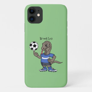 かわいいおもしろいコモドドラゴンの遊サッカー漫画 iPhone 11 ケース