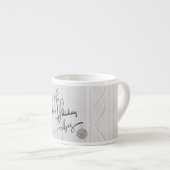 かわいいおもしろいコージーセーターホワイト/ブラックスクリプトホリデー エスプレッソカップ (正面右)