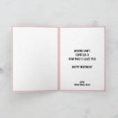 かわいいおもしろいコーヒーカップ配偶者ハッピーバースデー サンキューカード (内部)