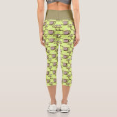 かわいいおもしろいコーヒータイムマグパターンヨガエクササイズ カプリレギンス (裏面)