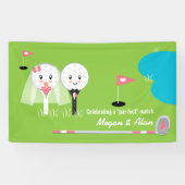 かわいいおもしろいゴルフボールウェディングシャワーバナー 横断幕 (横)