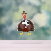 かわいいおもしろいサッカー感謝祭トルコ少年 アクリルサイン (ニュートラル)