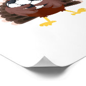 かわいいおもしろいサッカー感謝祭トルコ少年 ポスター (角)