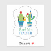 かわいいおもしろいサボテンありがとう先生ビニールシール シール (シート)