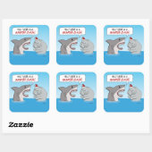 かわいいおもしろいサメとマナティークロース スクエアシール (シート)