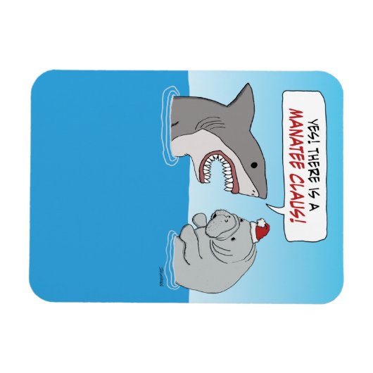 かわいいおもしろいサメとマナティークロース マグネット (横)