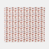 かわいいおもしろいサンタクロースお目出しクリスマスプレゼント フリースブランケット (正面(横))