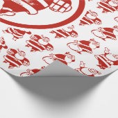 かわいいおもしろいサンタクロース柄クリスマスプレゼントラベル ラッピングペーパー (角)