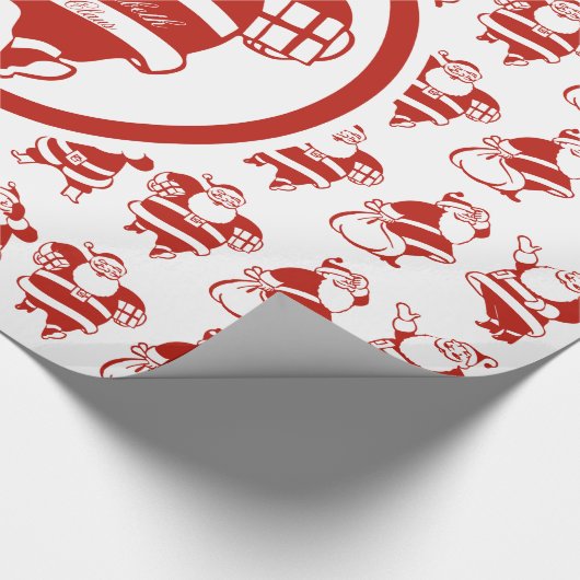 かわいいおもしろいサンタクロース柄クリスマスプレゼントラベル ラッピングペーパー (角)