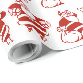 かわいいおもしろいサンタクロース柄レッドクリスマス ラッピングペーパー (ロールコーナー)