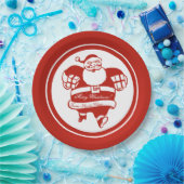 かわいいおもしろいサンタクロース漫画レッドクリスマスパーティー ペーパープレート (パーティー)