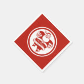 かわいいおもしろいサンタクロース赤と白クリスマス スタンダードカクテルナプキン (角)