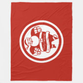 かわいいおもしろいサンタクロース赤と白クリスマス フリースブランケット (正面)