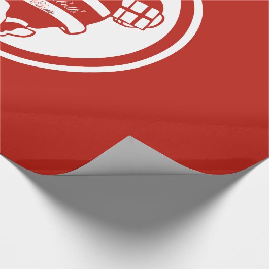 かわいいおもしろいサンタクロース赤クリスマスギフトラベル ラッピングペーパー (角)