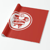 かわいいおもしろいサンタクロース赤クリスマスギフトラベル ラッピングペーパー (アンロールド)