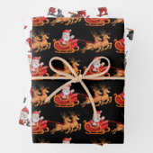 かわいいおもしろいサンタトナディアスケートボードスクーター ラッピングペーパーシート (インサイチュ)