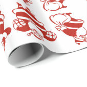 かわいいおもしろいサンタパタ赤と白ンのクリスマス ラッピングペーパー (ロールコーナー)