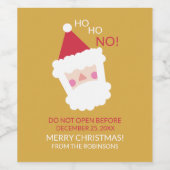 かわいいおもしろいサンタパーソナライズされたクリスマス ワインラベル (シングルラベル)