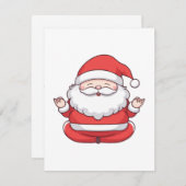 かわいいおもしろいサンタ・ヨガ・メディテーション エンクロージャーカード (正面/裏面)