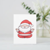 かわいいおもしろいサンタ・ヨガ・メディテーション エンクロージャーカード (スタンド正面)