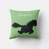 かわいいおもしろいシェトランドポニー漫画イラストレーション クッション (裏面)