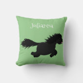 かわいいおもしろいシェトランドポニー漫画イラストレーション クッション (正面)