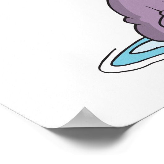 かわいいおもしろいシュノーケリング泳ぐヒッポ ポスター (角)