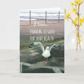 かわいいおもしろいシランニングーガルは健康に良い カード (黄色い花)