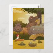 かわいいおもしろいジャングルサファリの動物 ポストカード (正面/裏面)