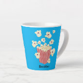 かわいいおもしろいジャンプのポップコーン漫画 カフェラテマグ (右アングル)