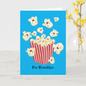 かわいいおもしろいジャンプのポップコーン漫画 カード (黄色い花)