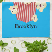 かわいいおもしろいジャンプのポップコーン漫画 キッチンタオル (折り畳み)