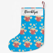 かわいいおもしろいジャンプのポップコーン漫画 スモールクリスマスストッキング (裏面)