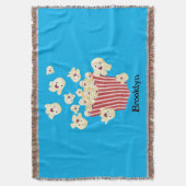 かわいいおもしろいジャンプのポップコーン漫画 スローブランケット (正面縦)